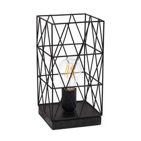 Lighting Business Black Geometric Square Metal Table Lamp LI2750840